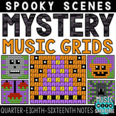 Spooky Mystery Music Grids - Quarter, Eighth and Sixteenth Notes Digital Resources